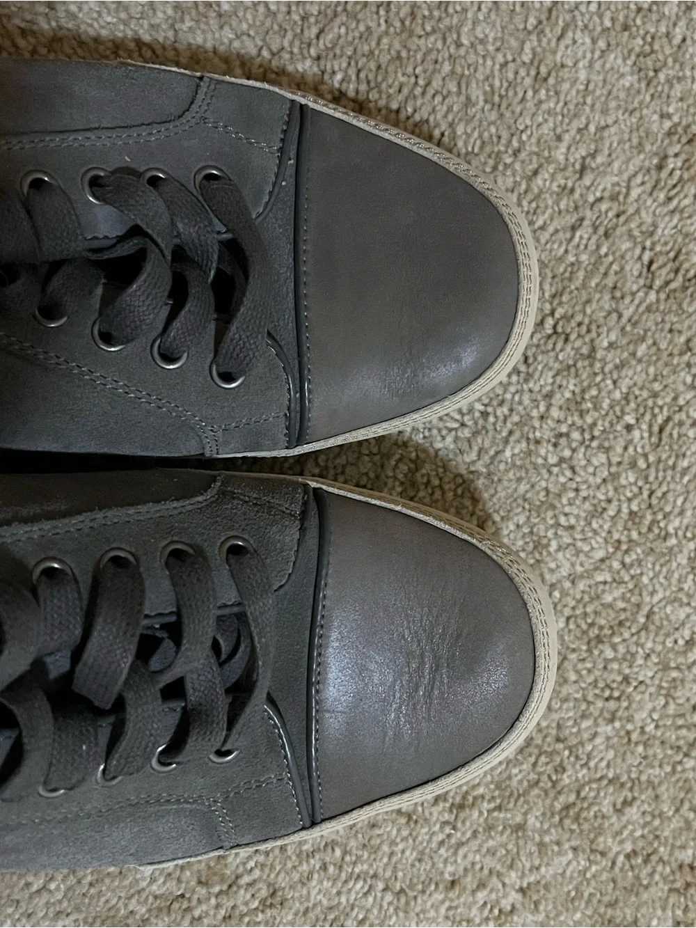 John Varvatos Gray Suede & Leather Lace-Up Dress Sneakers Men’s Size 8 M